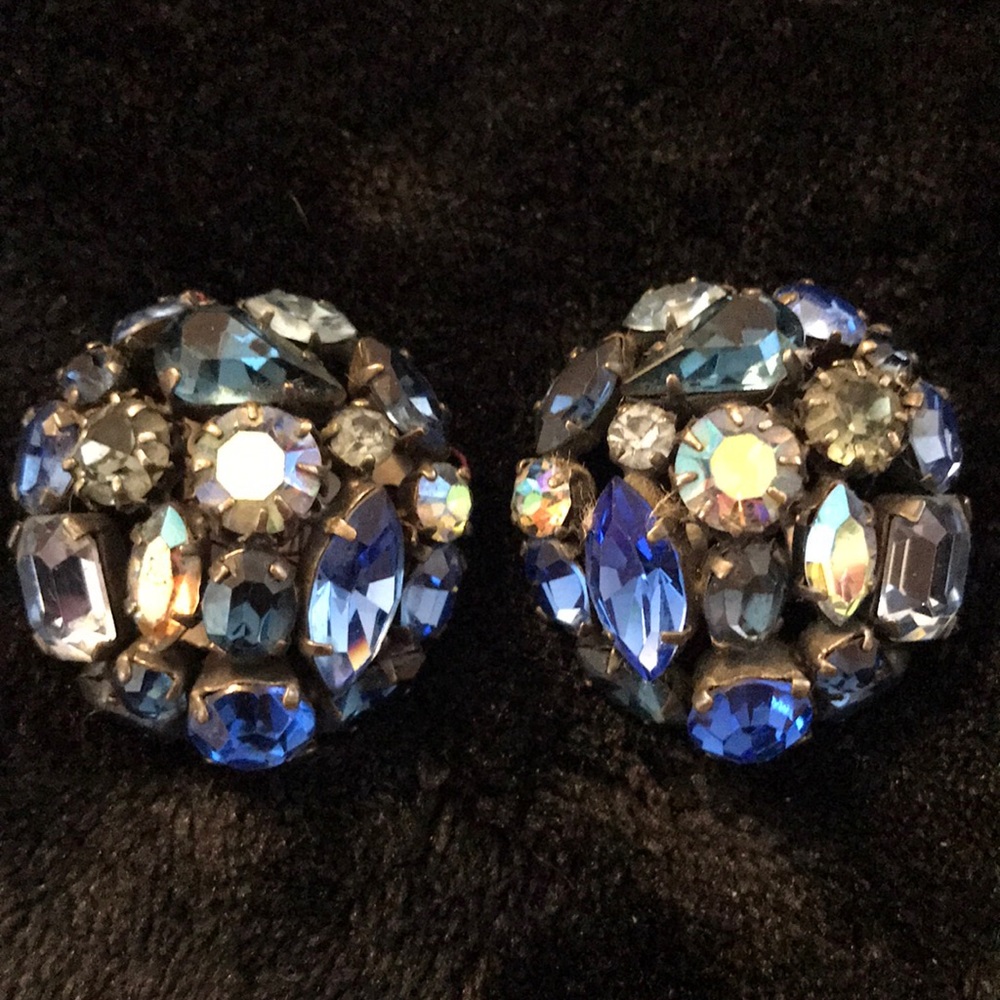 Vintage Clip on Earrings, Austria Crystals
